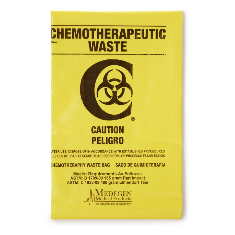 McKesson Chemotherapy Waste Bag Biohazard Symbol / Chemotherapeutic Waste / Caution 30 to 33 gal. Yellow 31 X 41 Inch (165605_CS) 100/CS