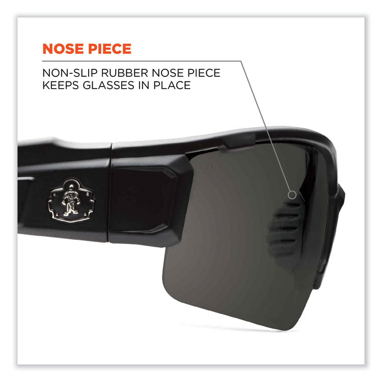 ergodyne® Skullerz Dagr Safety Glasses, Black Nylon Impact Frame, Anti-Fog Smoke Polycarbonate Lens, Ships in 1-3 Business Days (EGO52033) Each