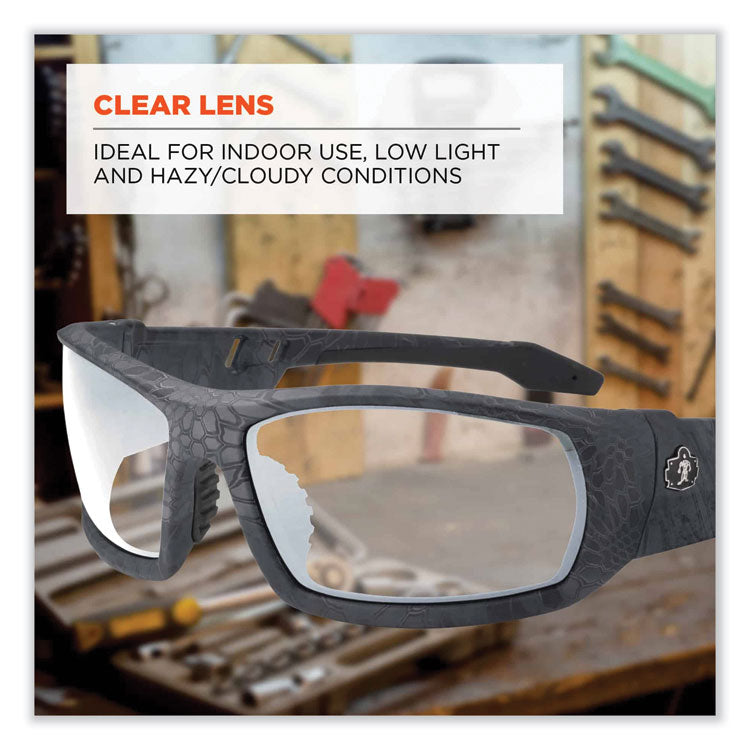 ergodyne® Skullerz Odin Safety Glasses, Kryptek Typhon Nylon Impact Frame, AntiFog Clear Polycarbonate Lens, Ships in 1-3 Business Days (EGO50503) Each
