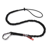 ergodyne® Squids 3100 Lanyard w/Aluminum Carabiner + Cinch-Loop, 10 lb Max Work Capacity, 42" to 54", Black, Ships in 1-3 Business Days (EGO19012) Each