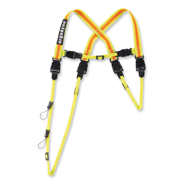 ergodyne® Squids 3132 Barcode Scanner Lanyard Harness, Large: 20" Arm Strap, 43" Lanyard Strap, Hi-Vis Lime, Ships in 1-3 Business Days (EGO19134) Each