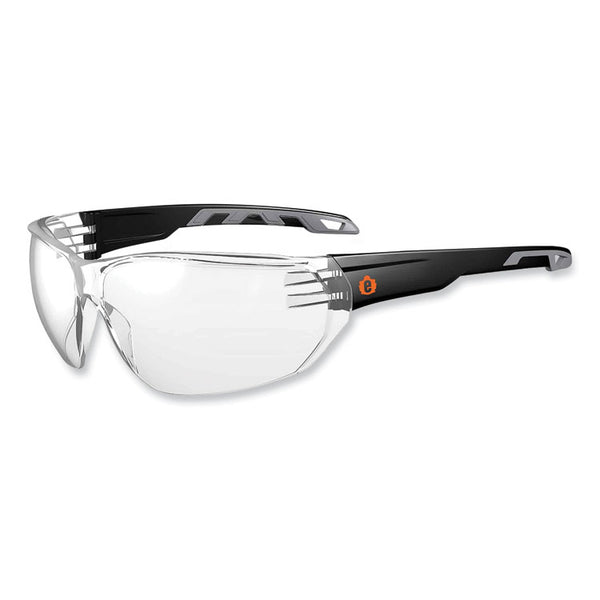 ergodyne® Skullerz Vali Frameless Safety Glasses, Black Nylon Impact Frame, Anti-Fog Clear Polycarb Lens, Ships in 1-3 Business Days (EGO59203)