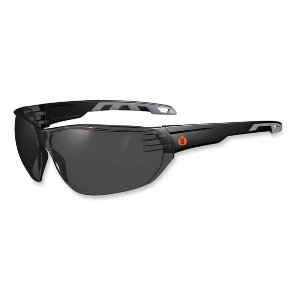 ergodyne® Skullerz Vali Frameless Safety Glasses, Matte Black Nylon Impact Frame, Smoke Polycarbonate Lens, Ships in 1-3 Business Days (EGO59230)