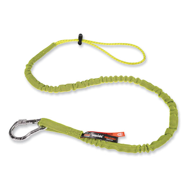 ergodyne® Squids 3100 Lanyard w/Aluminum Carabiner + Cinch-Loop, 10 lb Max Work Capacity, 42" to 54", Lime, Ships in 1-3 Business Days (EGO19013) Each