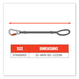 ergodyne® Squids 3105 Tool Lanyard w/Aluminum Carabiner+Cinch-Loop, 15lb Max Work Cap, 32" to 48", BK,100/PK,Ships in 1-3 Business Days (EGO19011) Each