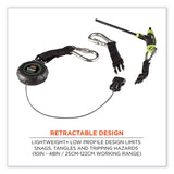 ergodyne® Squids 3000 Retractable Tool Lanyard with Carabiner Anchor, 1 lb Working Capacity, 48", Black, Ships in 1-3 Business Days (EGO19300) Each