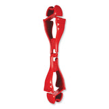 ergodyne® Squids 3400 Dual Clip Glove Clip Holder, 1 x 1 x 6.5, Acetal Copolymer, Red, 100/Pack, Ships in 1-3 Business Days (EGO19313BULK) Case of 100