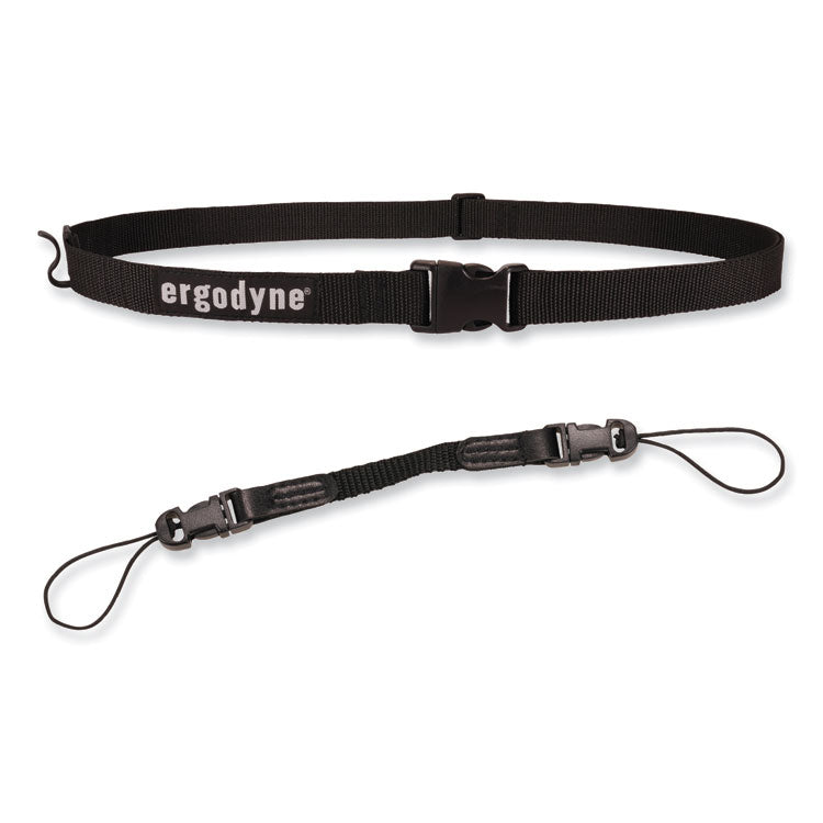 ergodyne® Squids 3135 Barcode Scanner Belt with Hook + Adaptor Strap, Small: 29" to 53" Long, Black, Ships in 1-3 Business Days (EGO19167) Each