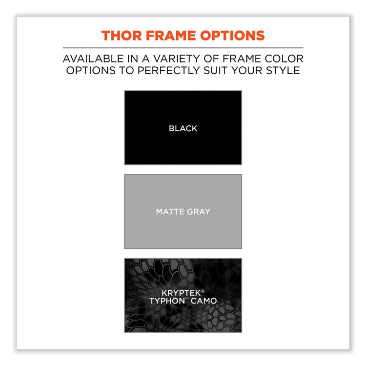 ergodyne® Skullerz Thor Safety Glasses, Black Nylon Impact Frame, Indoor/Outdoor Polycarbonate Lens, Ships in 1-3 Business Days (EGO51080) Each