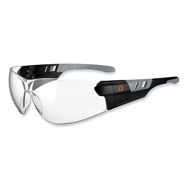 ergodyne® Skullerz Saga Frameless Safety Glasses, Matte Black Nylon Impact Frame, Clear Polycarbonate Lens, Ships in 1-3 Business Days (EGO59100)