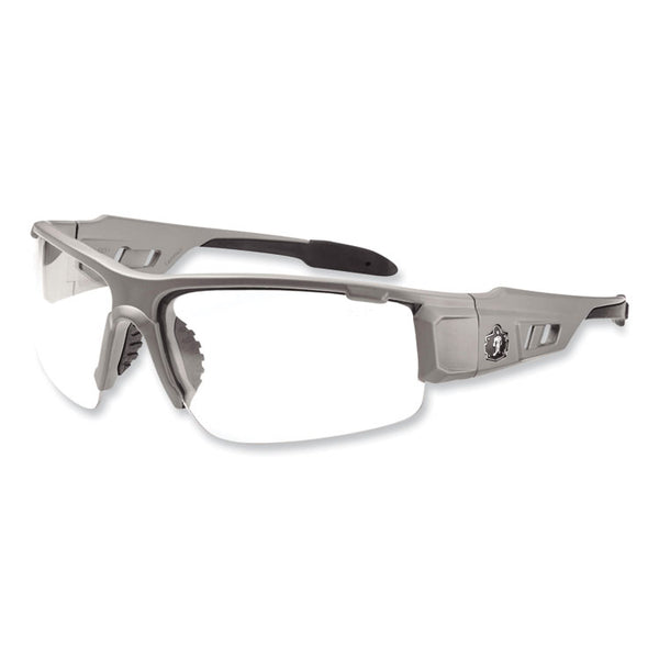 ergodyne® Skullerz Dagr Safety Glasses, Matte Gray Nylon Impact Frame, Anti-Fog Clear Polycarbonate Lens, Ships in 1-3 Business Days (EGO52103) Each