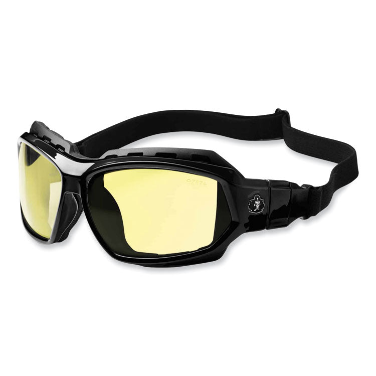 ergodyne® Skullerz Loki Safety Glasses/Goggles, Black Nylon Impact Frame, Yellow Polycarbonate Lens, Ships in 1-3 Business Days (EGO56050) Each