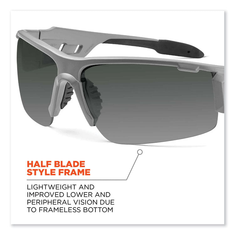 ergodyne® Skullerz Dagr Safety Glasses, Matte Gray Nylon Impact Frame, Anti-Fog Smoke Polycarbonate Lens, Ships in 1-3 Business Days (EGO52133) Each