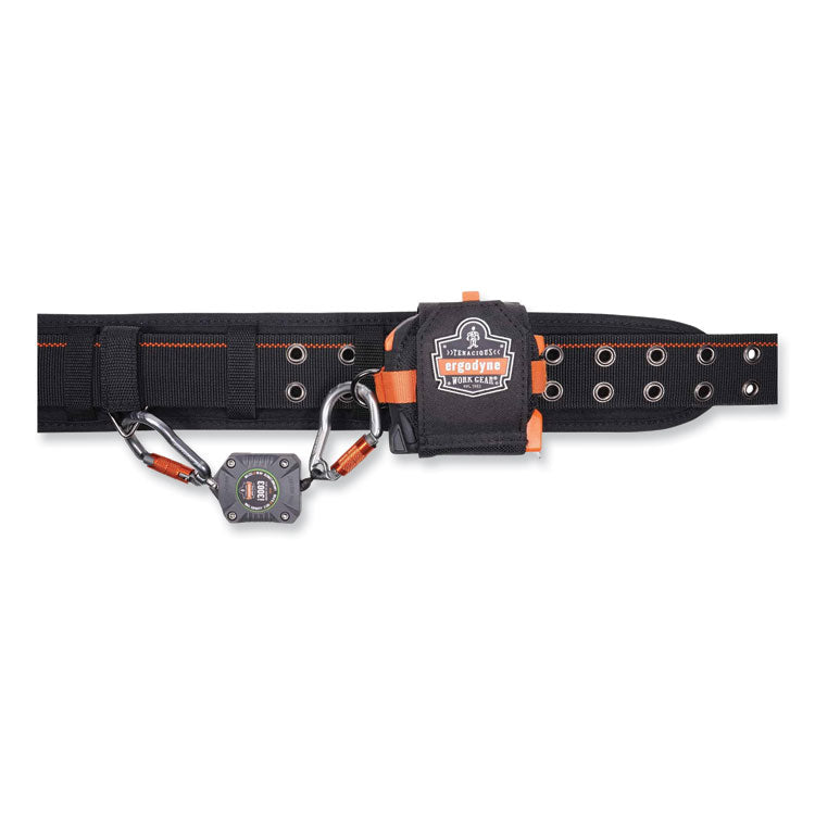 ergodyne® Squids 3003 Retractable Lanyard with Two Carabiners, 2 lb Max Working Capacity, 8" to 48", Gray, Ships in 1-3 Business Days (EGO19303) Each