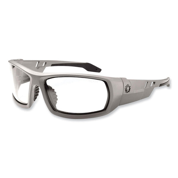 ergodyne® Skullerz Odin Safety Glasses, Matte Gray Nylon Impact Frame, Clear Polycarbonate Lens, Ships in 1-3 Business Days (EGO50100)