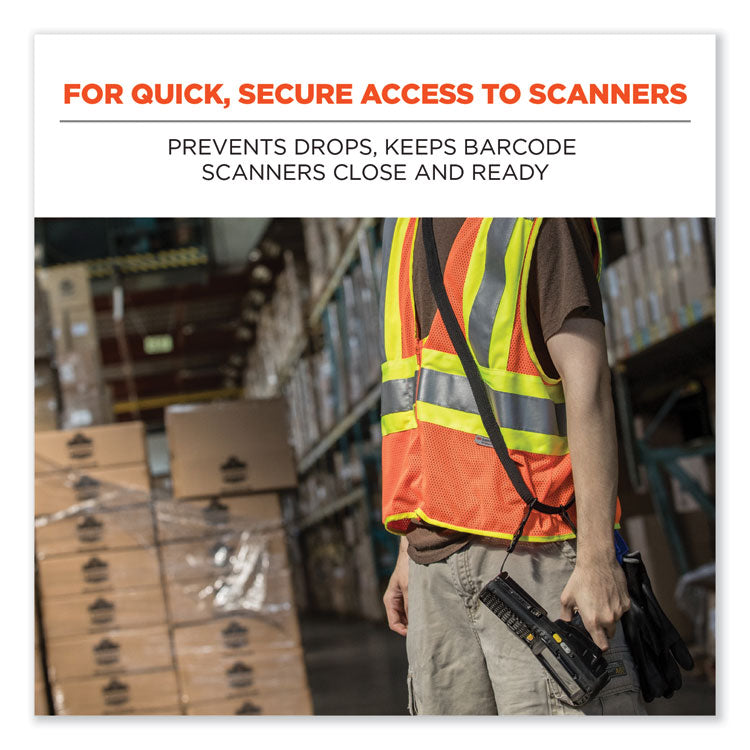 ergodyne® Squids 3134 Barcode Scanner Lanyard Sling, 28" to 66" Long, Black, Ships in 1-3 Business Days (EGO19166) Each
