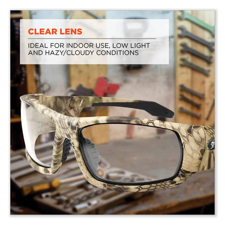 ergodyne® Skullerz Odin Safety Glasses, Kryptek Highlander Nylon Impact Frame, Clear Polycarbonate Lens, Ships in 1-3 Business Days (EGO50300) Each