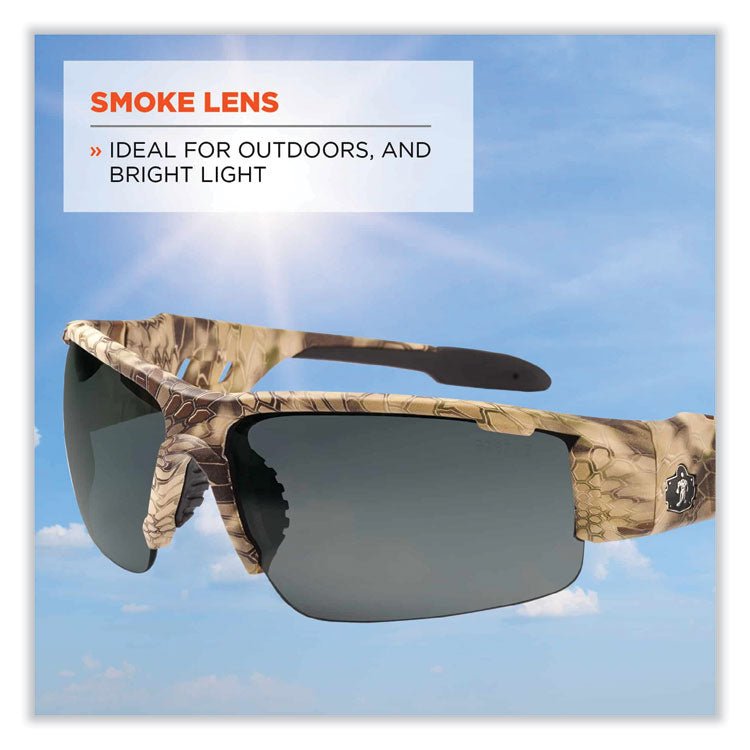 ergodyne® Skullerz Dagr Safety Glasses, Kryptek Highlander Nylon Impact Frame, Smoke Polycarbonate Lens, Ships in 1-3 Business Days (EGO52330) Each