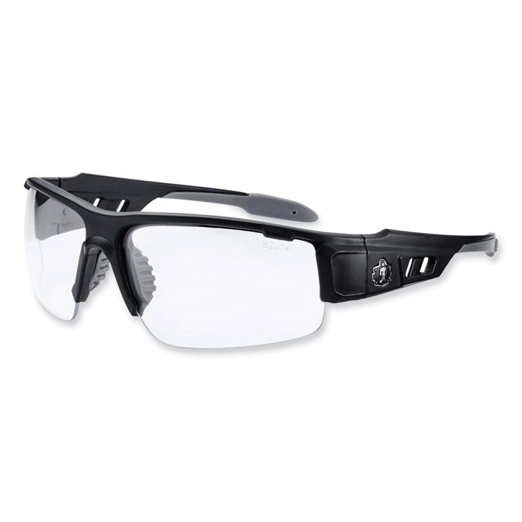 ergodyne® Skullerz Dagr Safety Glasses, Matte Black Nylon Impact Frame, Clear Polycarbonate Lens, Ships in 1-3 Business Days (EGO52400) Each