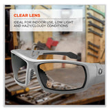 ergodyne® Skullerz Odin Safety Glasses, Matte Gray Nylon Impact Frame, Clear Polycarbonate Lens, Ships in 1-3 Business Days (EGO50100) Each