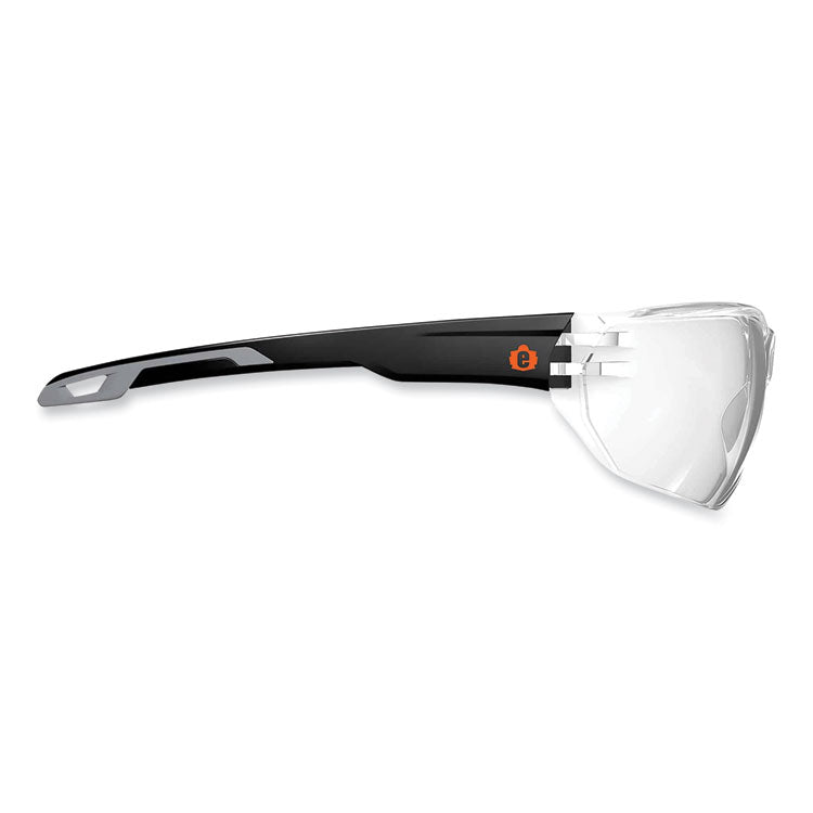 ergodyne® Skullerz Vali Frameless Safety Glasses, Black Nylon Impact Frame, Anti-Fog Clear Polycarb Lens, Ships in 1-3 Business Days (EGO59203) Each