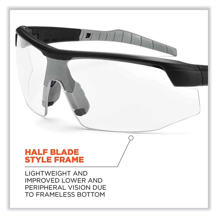 ergodyne® Skullerz Skoll Safety Glasses, Matte Black Nylon Impact Frame, Anti-Fog Clear Polycarbonate Lens, Ships in 1-3 Business Days (EGO59003) Each