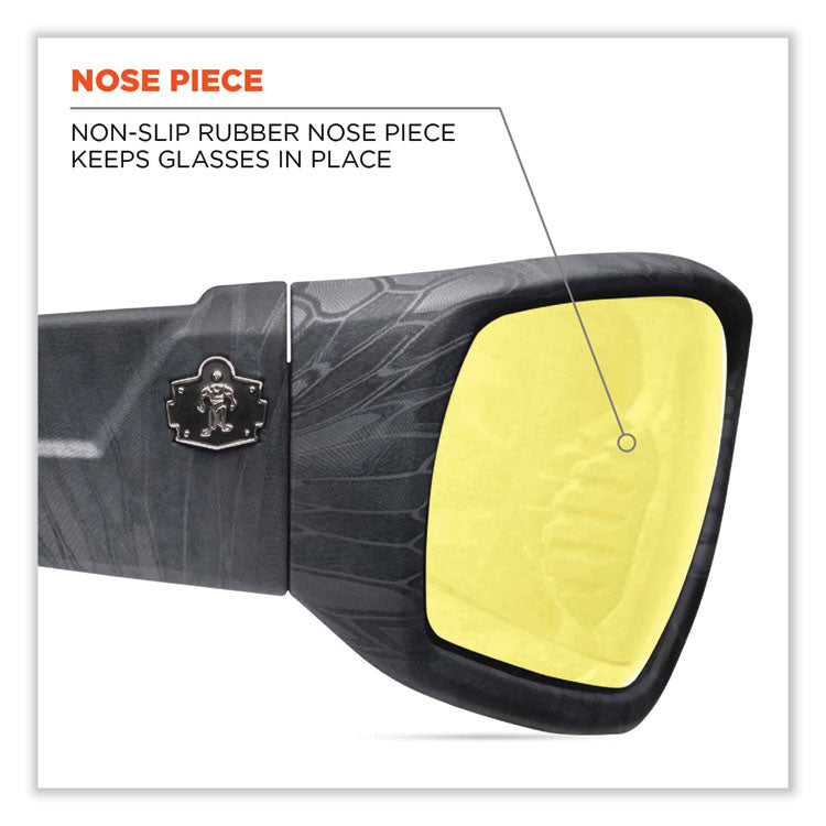 ergodyne® Skullerz Odin Safety Glasses, Black Nylon Impact Frame, Yellow Polycarbonate Lens, Ships in 1-3 Business Days (EGO50050) Each