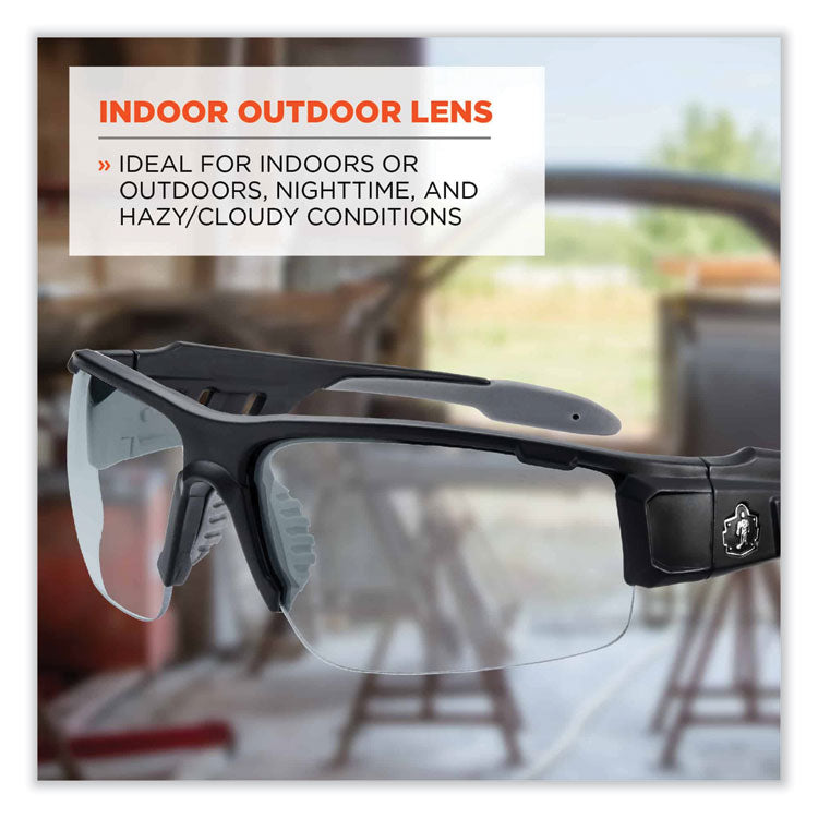 ergodyne® Skullerz Dagr Safety Glasses, Matte Black Nylon Impact Frame, Indoor/Outdoor Polycarbonate Lens, Ships in 1-3 Business Days (EGO52480) Each