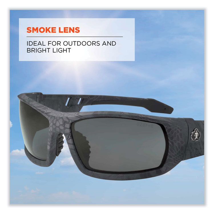 ergodyne® Skullerz Odin Safety Glasses, Kryptek Typhon Nylon Impact Frame, Smoke Polycarbonate Lens, Ships in 1-3 Business Days (EGO50530) Each
