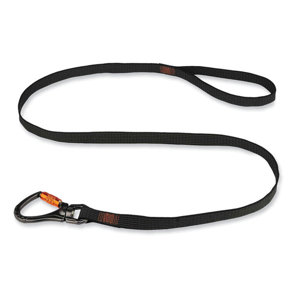 ergodyne® Squids 3129 Tool Lanyard w/Double-Locking Swivel Carabiner+Loop, 40 lb Max Work Cap, 76", Black, Ships in 1-3 Business Days (EGO19137) Each