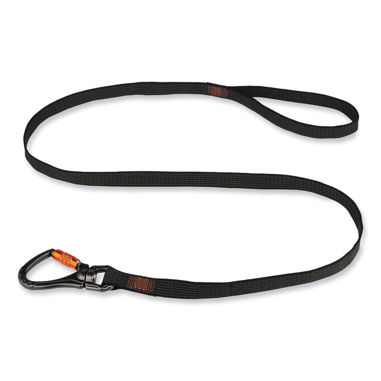 ergodyne® Squids 3129 Tool Lanyard w/Double-Locking Swivel Carabiner+Loop, 40 lb Max Work Cap, 76", Black, Ships in 1-3 Business Days (EGO19137) Each