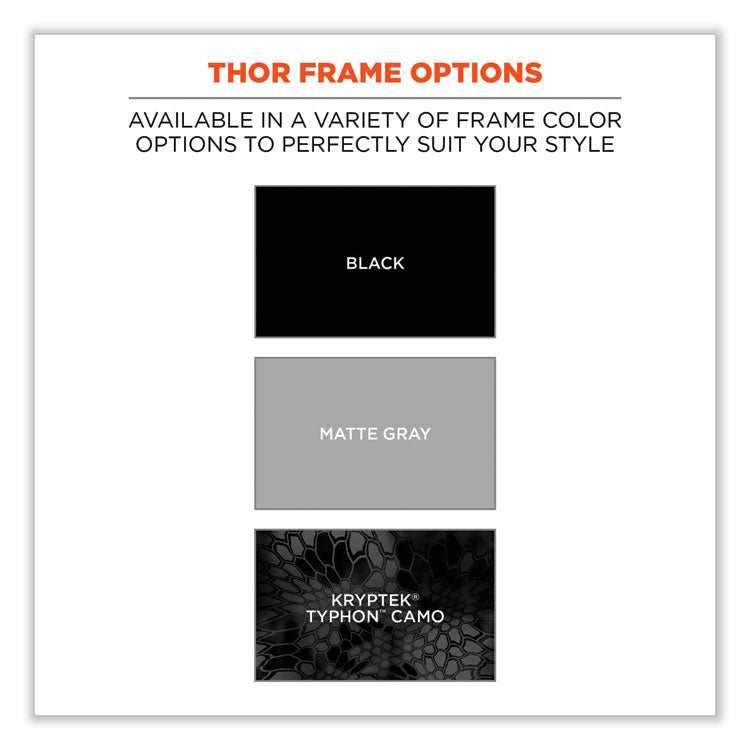 ergodyne® Skullerz Thor Safety Glasses, Black Nylon Impact Frame, AntiFog Indoor/Outdoor Polycarbonate Lens, Ships in 1-3 Business Days (EGO51083) Each