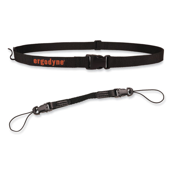 ergodyne® Squids 3135 Barcode Scanner Belt with Hook + Adaptor Strap, Large: 48" to 80" Long, Black, Ships in 1-3 Business Days (EGO19168) Each