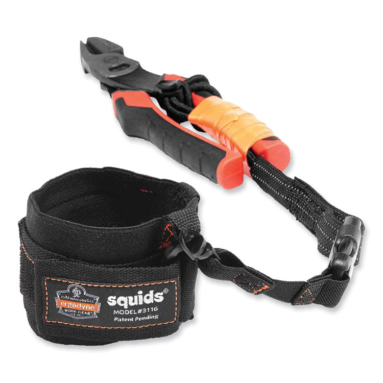 ergodyne® Squids 3116 Pull-On Wrist Lanyard with Buckle, 3 lb Max Working Capacity, 7.5" Long, Black, Ships in 1-3 Business Days (EGO19057) Each