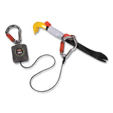 ergodyne® Squids 3003 Retractable Lanyard with Two Carabiners, 2 lb Max Working Capacity, 8" to 48", Gray, Ships in 1-3 Business Days (EGO19303) Each