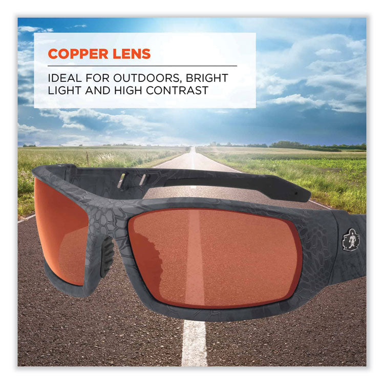 ergodyne® Skullerz Odin Safety Glasses, Kryptek Typhon Nylon Impact Frame, Copper Polycarbonate Lens, Ships in 1-3 Business Days (EGO50520) Each