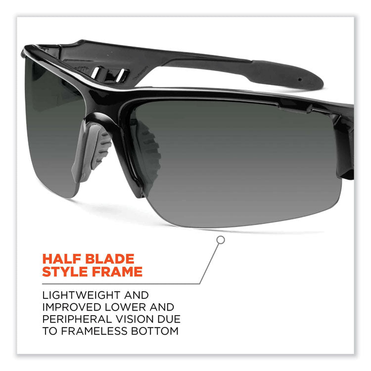 ergodyne® Skullerz Dagr Safety Glasses, Black Nylon Impact Frame, Anti-Fog Smoke Polycarbonate Lens, Ships in 1-3 Business Days (EGO52033) Each