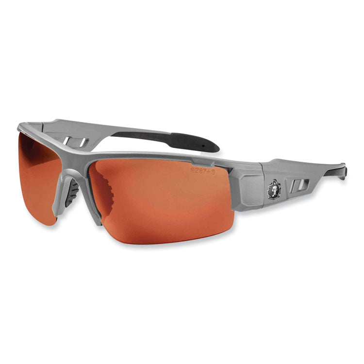 ergodyne® Skullerz Dagr Safety Glasses, Matte Gray Nylon Impact Frame, Polarized Copper Polycarbonate Lens, Ships in 1-3 Business Days (EGO52121) Each