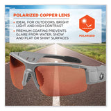 ergodyne® Skullerz Dagr Safety Glasses, Matte Gray Nylon Impact Frame, Polarized Copper Polycarbonate Lens, Ships in 1-3 Business Days (EGO52121) Each
