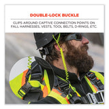 ergodyne® Squids 3157 Coiled Lanyard with Buckle, 2 lb Max Working Capacity, 12" to 48" Long, Black, Ships in 1-3 Business Days (EGO19156) Each