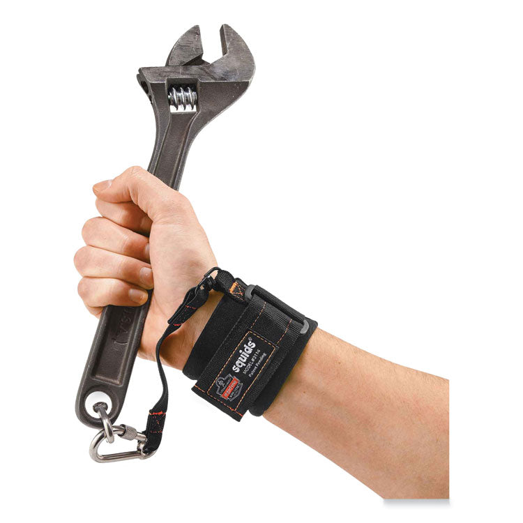 ergodyne® Squids 3114 Pull-On Wrist Lanyard w/Stainless Steel Carabiner, 3lb Max Work Capacity, 7.5", Black, Ships in 1-3 Business Days (EGO19056) Each