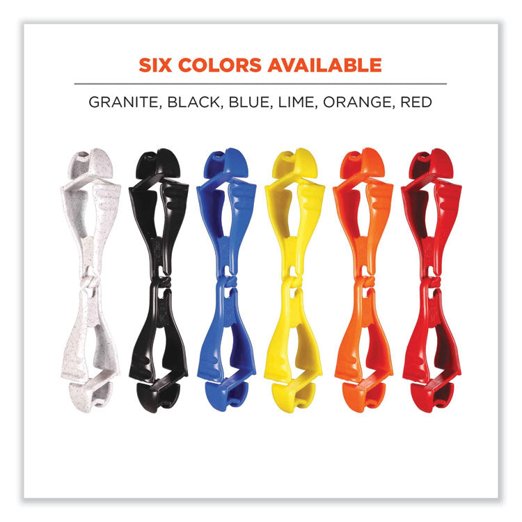ergodyne® Squids 3400 Dual Clip Glove Clip Holder, 1 x 1 x 6.5, Acetal Copolymer, Red, 100/Pack, Ships in 1-3 Business Days (EGO19313BULK) Case of 100