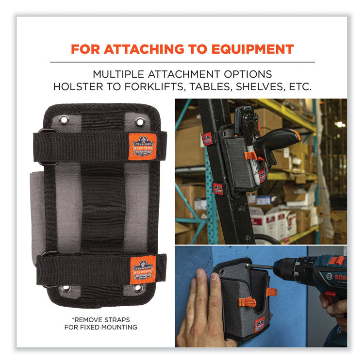 ergodyne® Squids 5543 Handheld Barcode Scanner Mount Holder w/Fastener Straps, 2 Comp, 3.5 x 2.5 x 7.3, Gray,Ships in 1-3 Business Days (EGO19185) Each