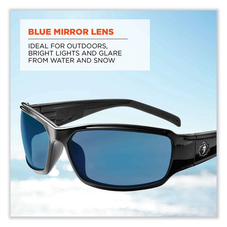 ergodyne® Skullerz Thor Safety Glasses, Black Nylon Impact Frame, Blue Mirror Polycarbonate Lens, Ships in 1-3 Business Days (EGO51092) Each