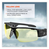 ergodyne® Skullerz Dagr Safety Glasses, Black Nylon Impact Frame, Yellow Polycarbonate Lens, Ships in 1-3 Business Days (EGO52050) Each
