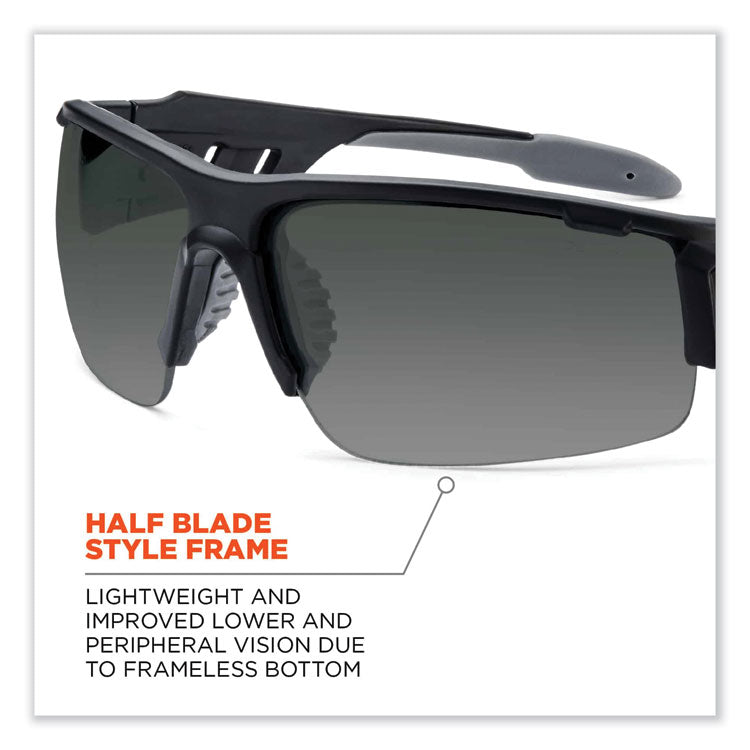 ergodyne® Skullerz Dagr Safety Glasses, Matte Black Nylon Impact Frame, Smoke Polycarbonate Lens, Ships in 1-3 Business Days (EGO52430) Each