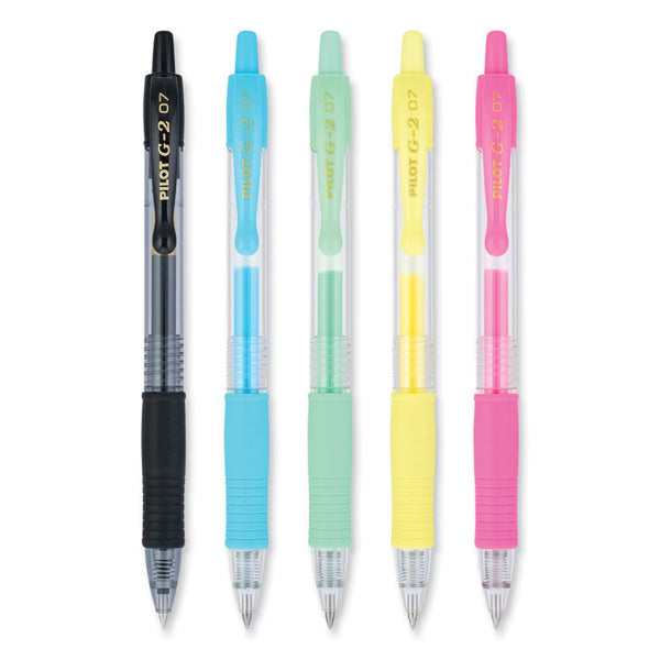 Pilot® G2 Pastel Gel Pen, Retractable, Fine 0.7 mm, Assorted Pastel Ink and Barrel Colors, 5/Pack (PIL14171)