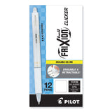 Pilot® FriXion Clicker Design Erasable Gel Pen, Retractable, Extra-Fine 0.5 mm, Black Ink, White Barrel, Dozen (PIL15128)