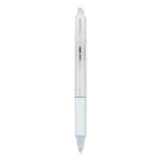 Pilot® FriXion Clicker Design Erasable Gel Pen, Retractable, Extra-Fine 0.5 mm, Black Ink, White Barrel, Dozen (PIL15128)