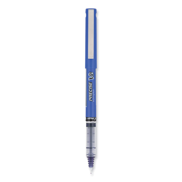 Pilot® Precise V5 Roller Ball Pen, Stick, Extra-Fine 0.5 mm, Purple Ink, Purple/Clear Barrel, Dozen (PIL25106)